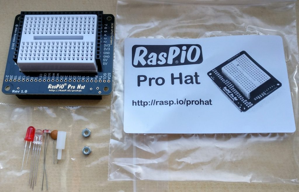 RasPiO Pro Hat kit contents